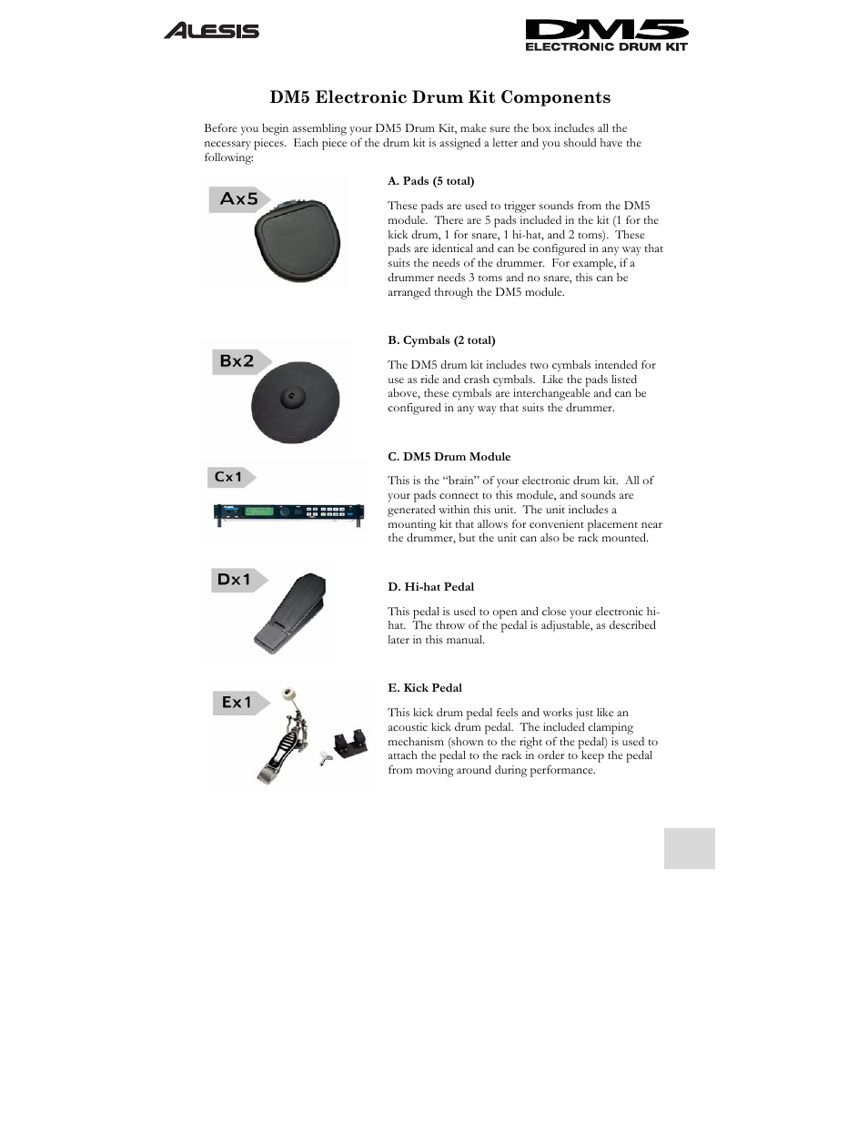 ALESIS DM5 User Manual | Page 5 / 42