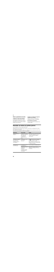 Éviter la génération de bruits, L’appareil ne repose pas d’aplomb, Des récipients se touchent | Remédier soi même aux petites pannes | Siemens GI38NP60 User Manual | Page 50 / 88
