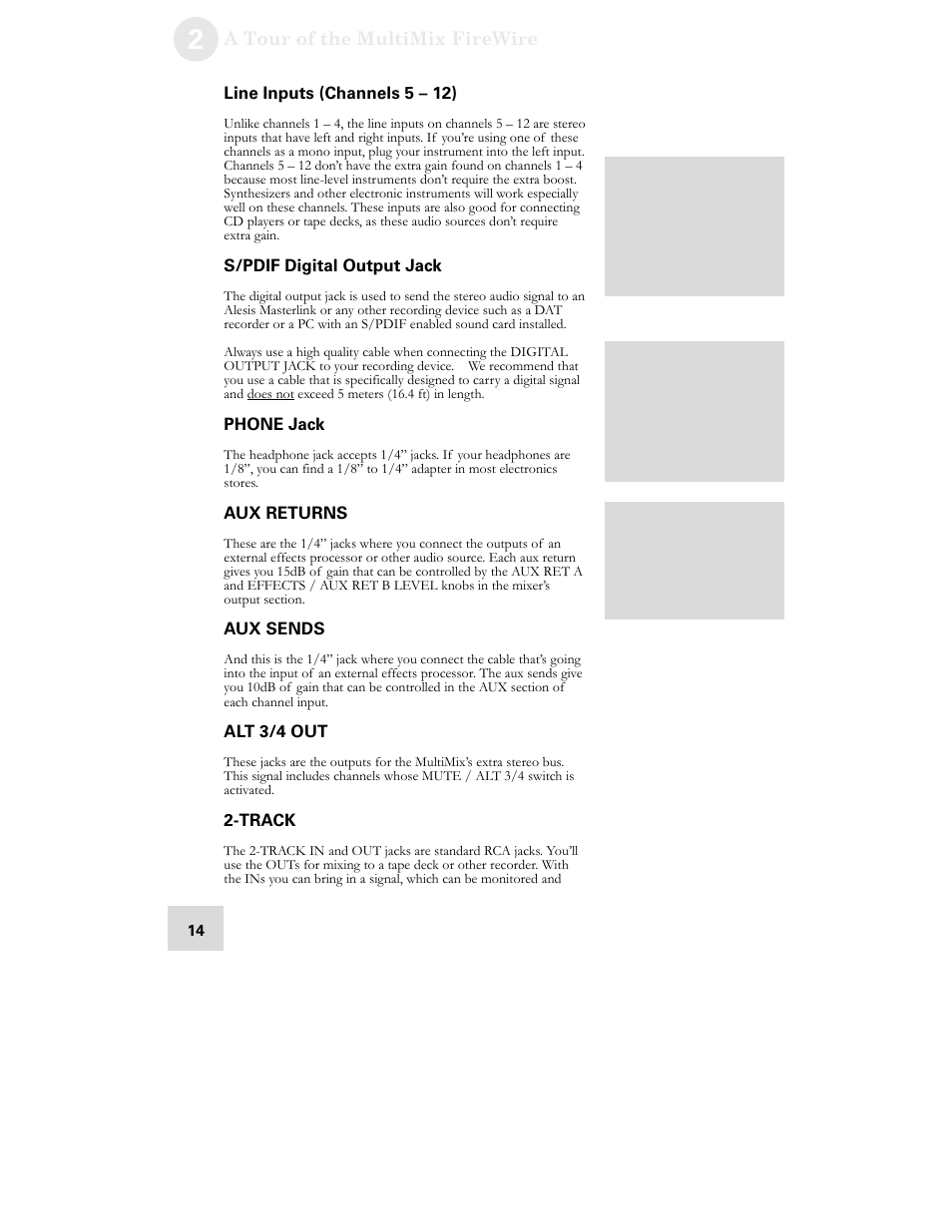 ALESIS MultiMix 12 FireWire User Manual | Page 16 / 64