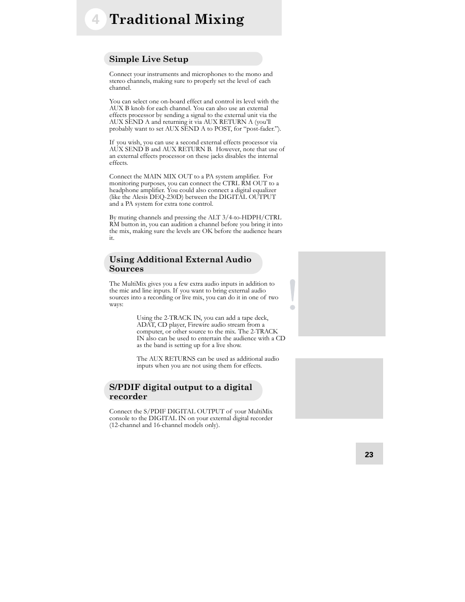 Traditional mixing | ALESIS MultiMix 12 FireWire User Manual | Page 25 / 64