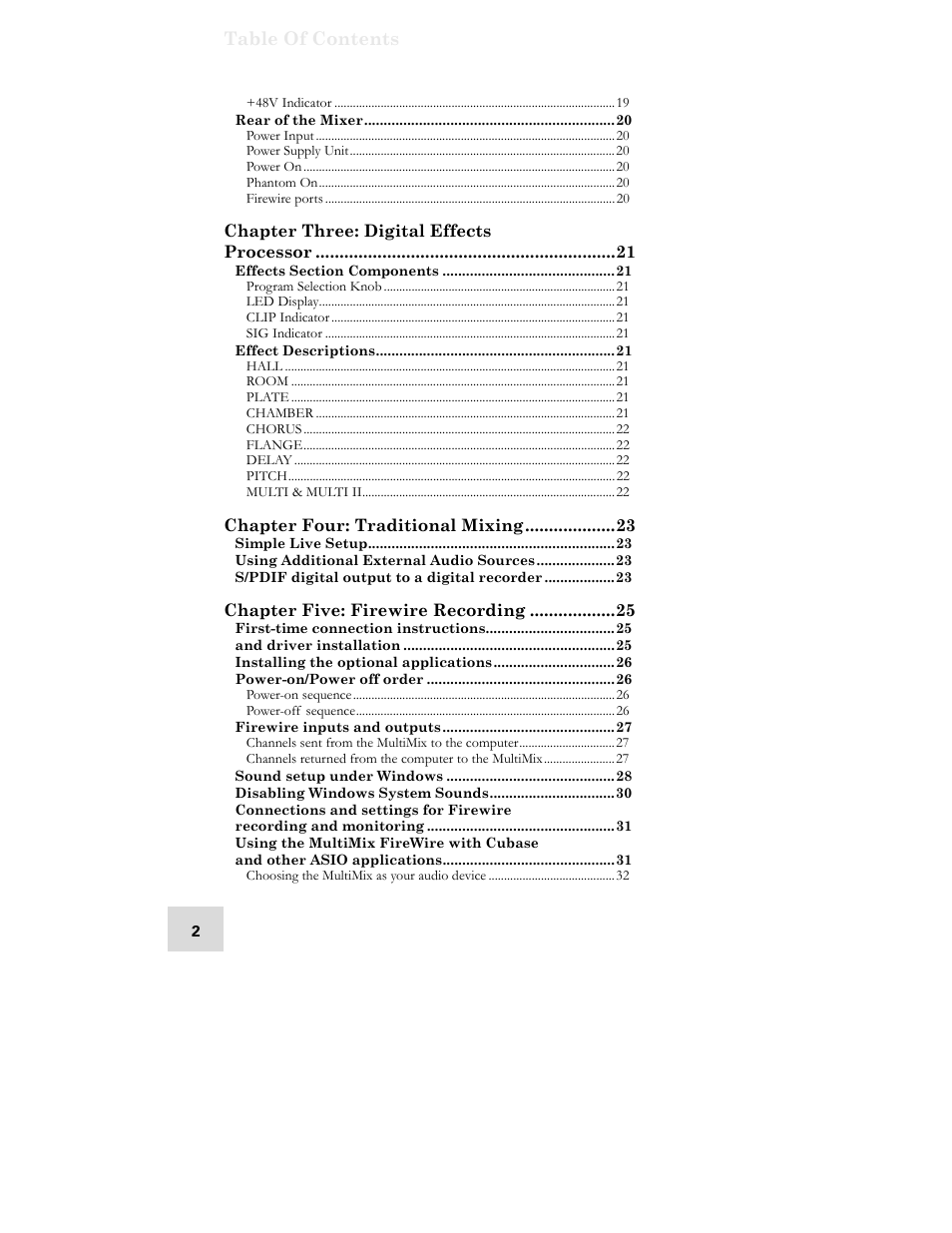 ALESIS MultiMix 12 FireWire User Manual | Page 4 / 64