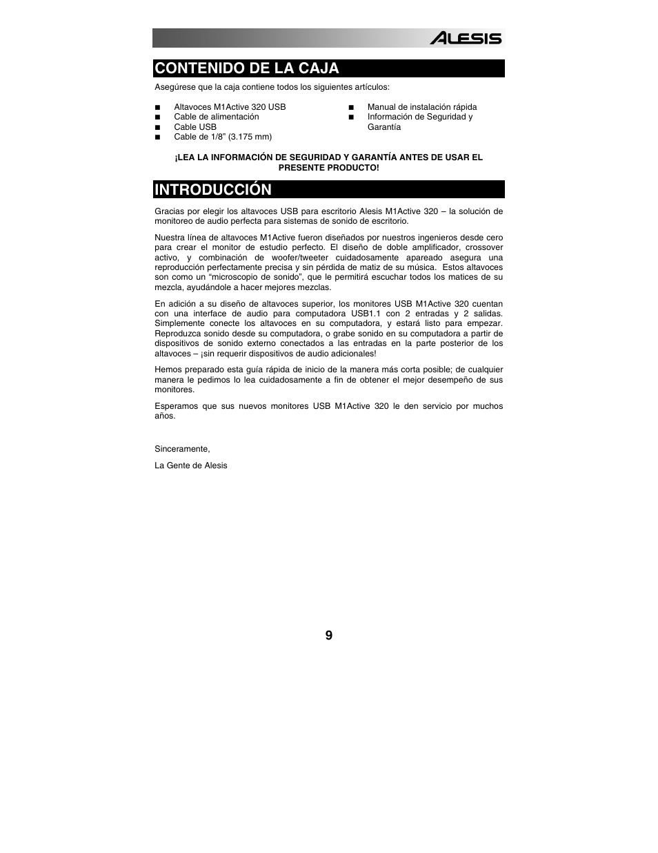 ALESIS 320USB User Manual | Page 11 / 44