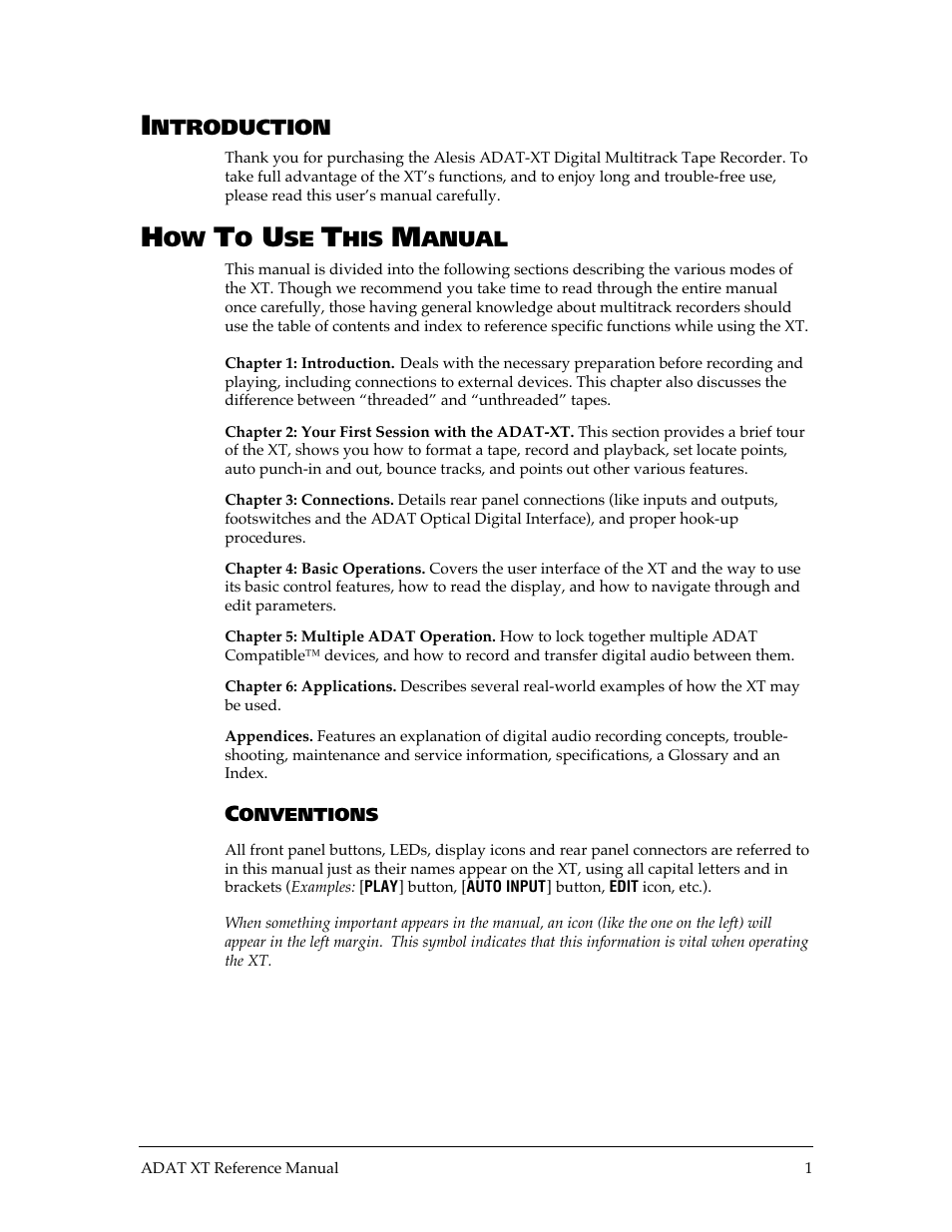 ALESIS ADAT-XT User Manual | Page 2 / 96
