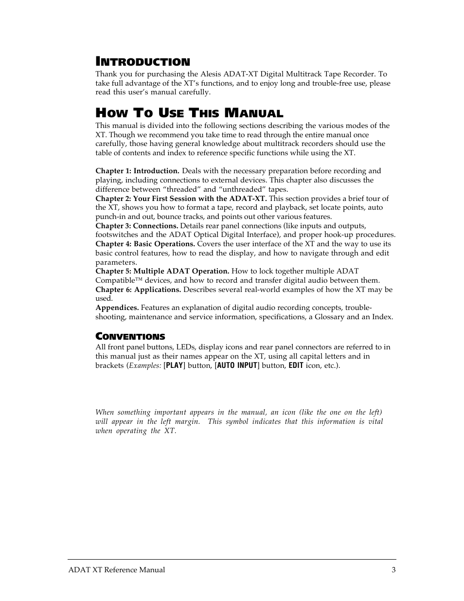 ALESIS ADAT-XT User Manual | Page 4 / 96