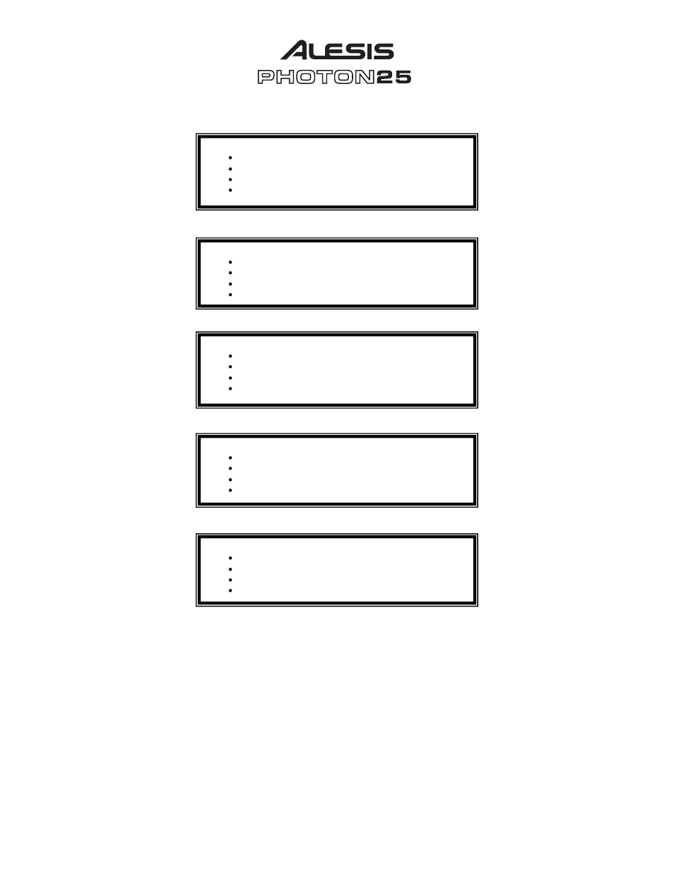 ALESIS Photon 25 User Manual | 61 pages