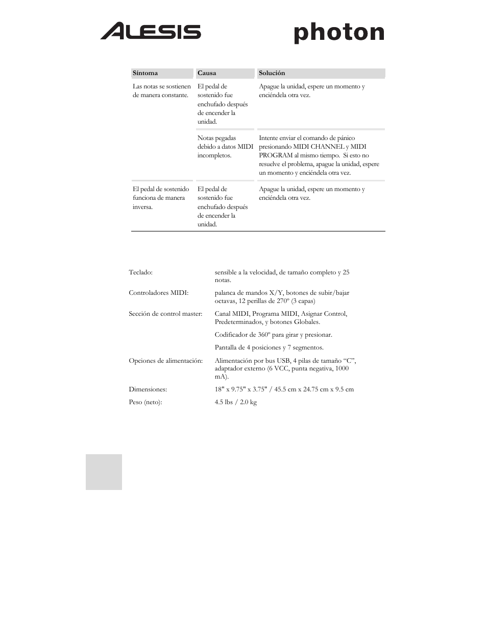 ALESIS Photon 25 User Manual | Page 26 / 61