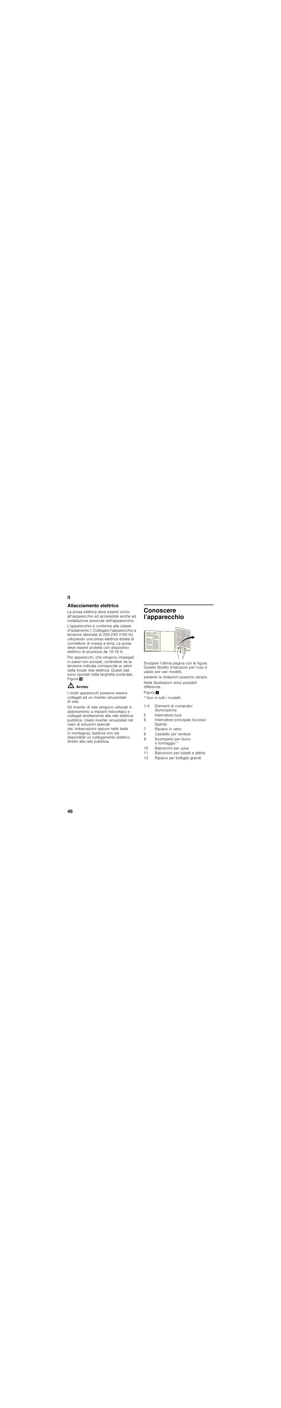 Allacciamento elettrico, Conoscere l’apparecchio | Siemens GS33NVW30 User Manual | Page 46 / 71