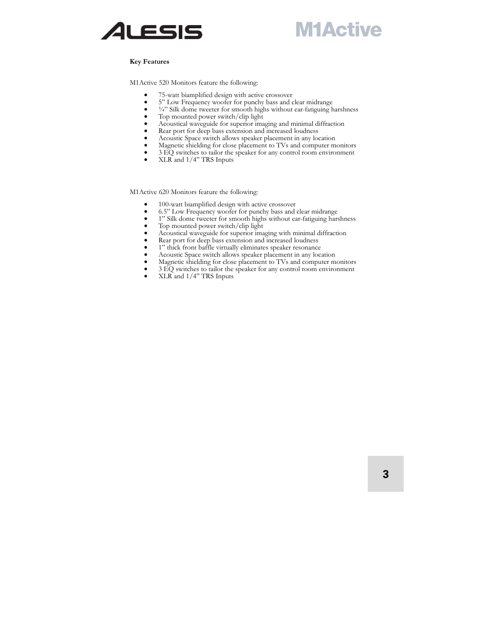 ALESIS ACTIVE M1 User Manual | Page 5 / 82