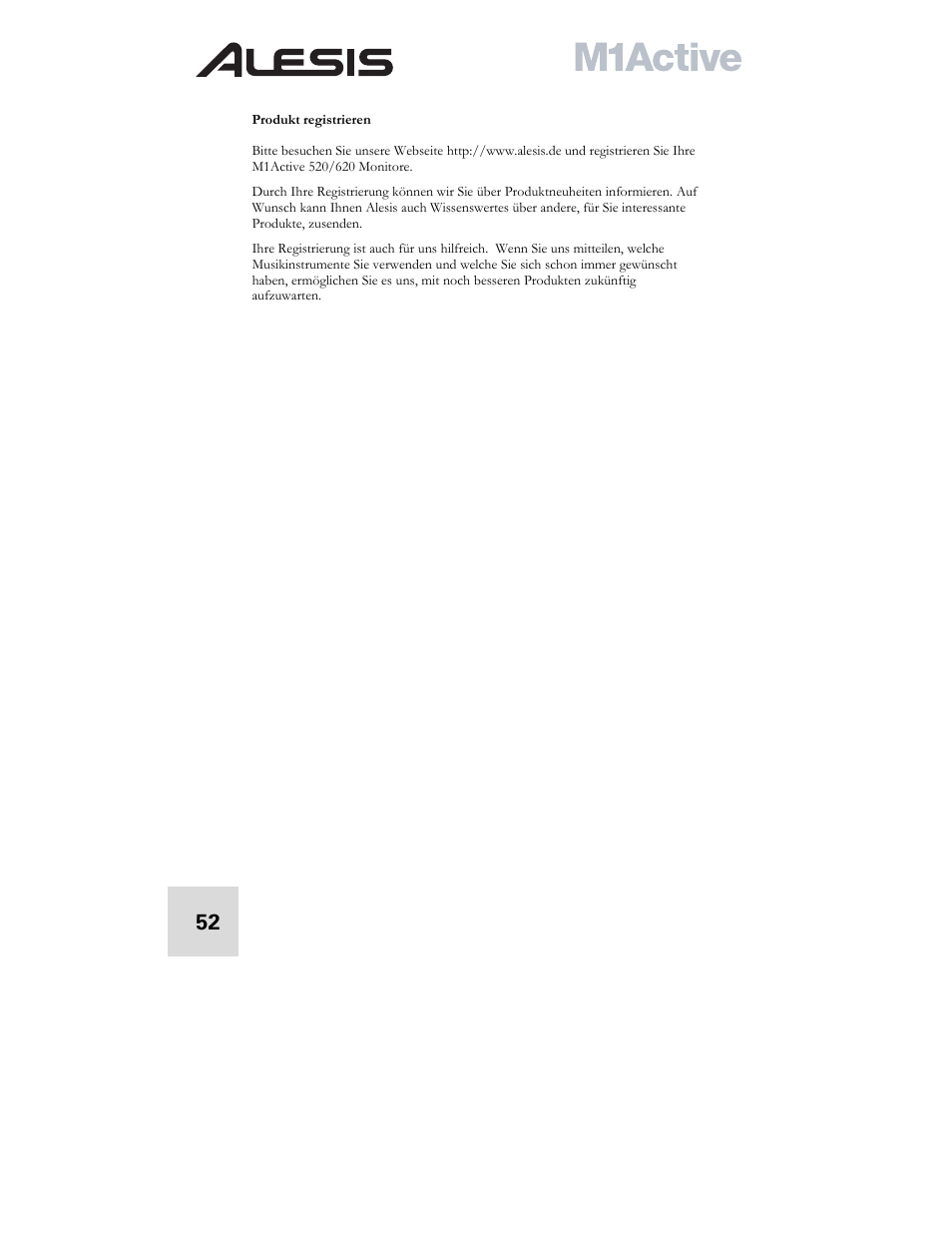 ALESIS ACTIVE M1 User Manual | Page 54 / 82