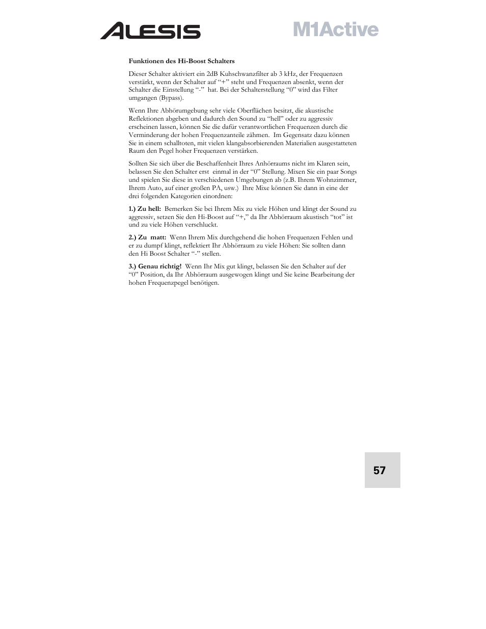 ALESIS ACTIVE M1 User Manual | Page 59 / 82