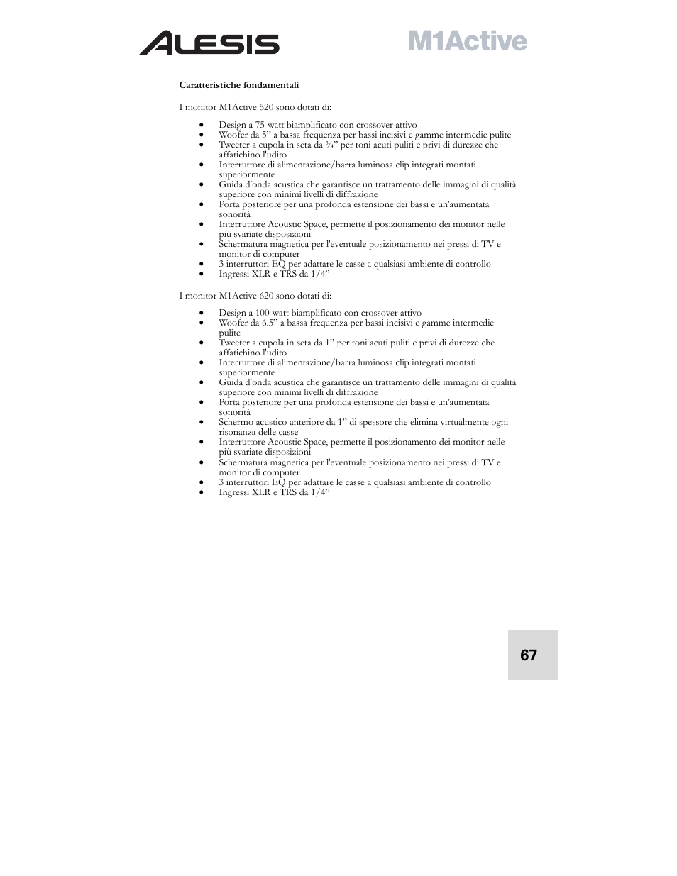 ALESIS ACTIVE M1 User Manual | Page 69 / 82