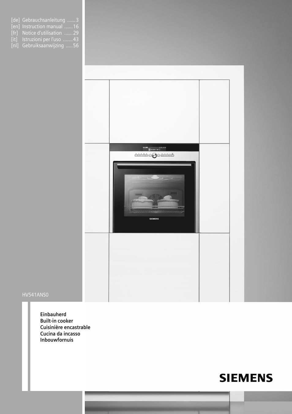 Siemens HV541ANS0 User Manual | 72 pages