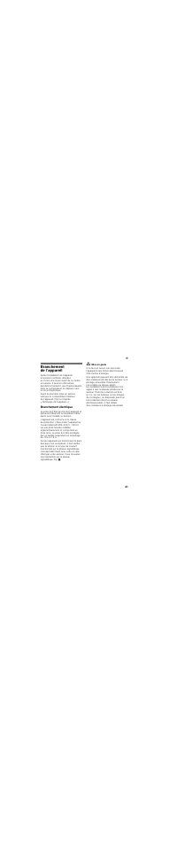 Branchement de l’appareil, Branchement électrique | Siemens GS36NBI30 User Manual | Page 41 / 94