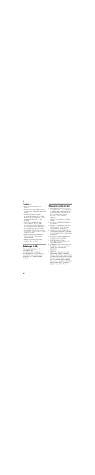 Procédure, Éclairage (led), Economies d’énergie | Utilisez le cas échéant une plaque isolante | Siemens GS36NBI30 User Manual | Page 50 / 94