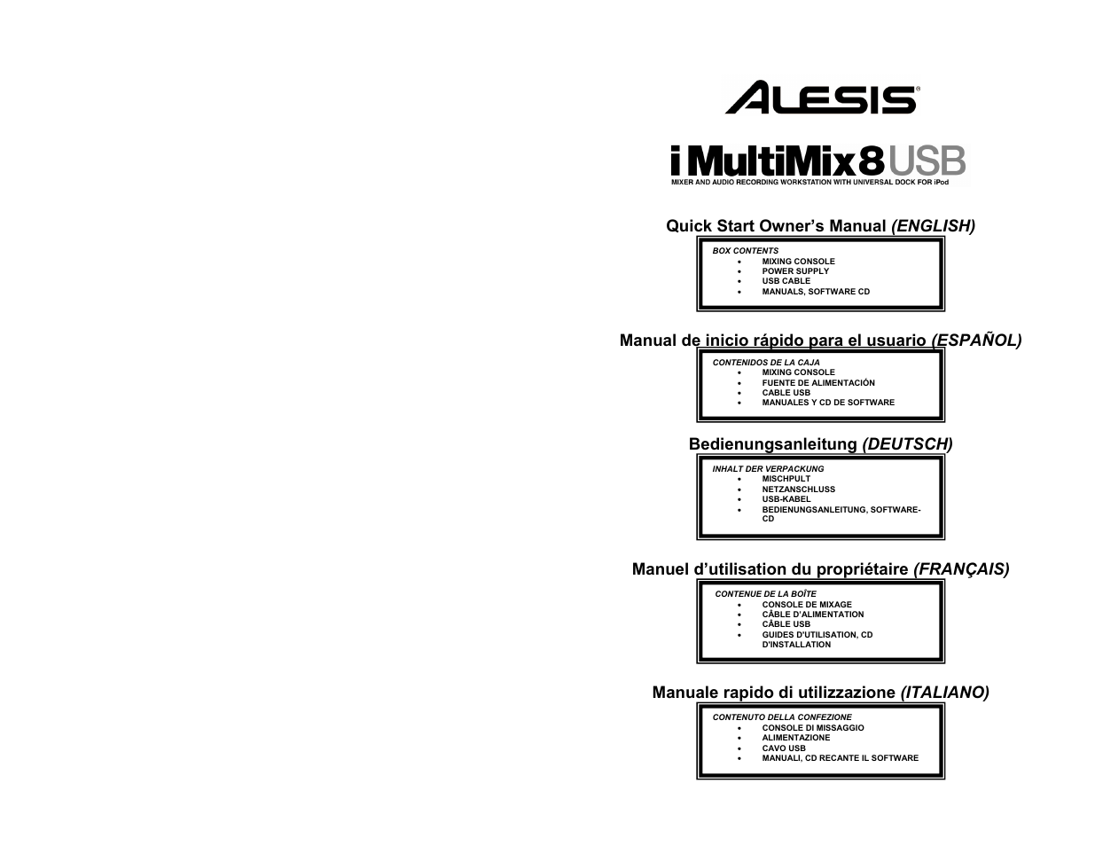 ALESIS IMULTIMIX 8 User Manual | 11 pages