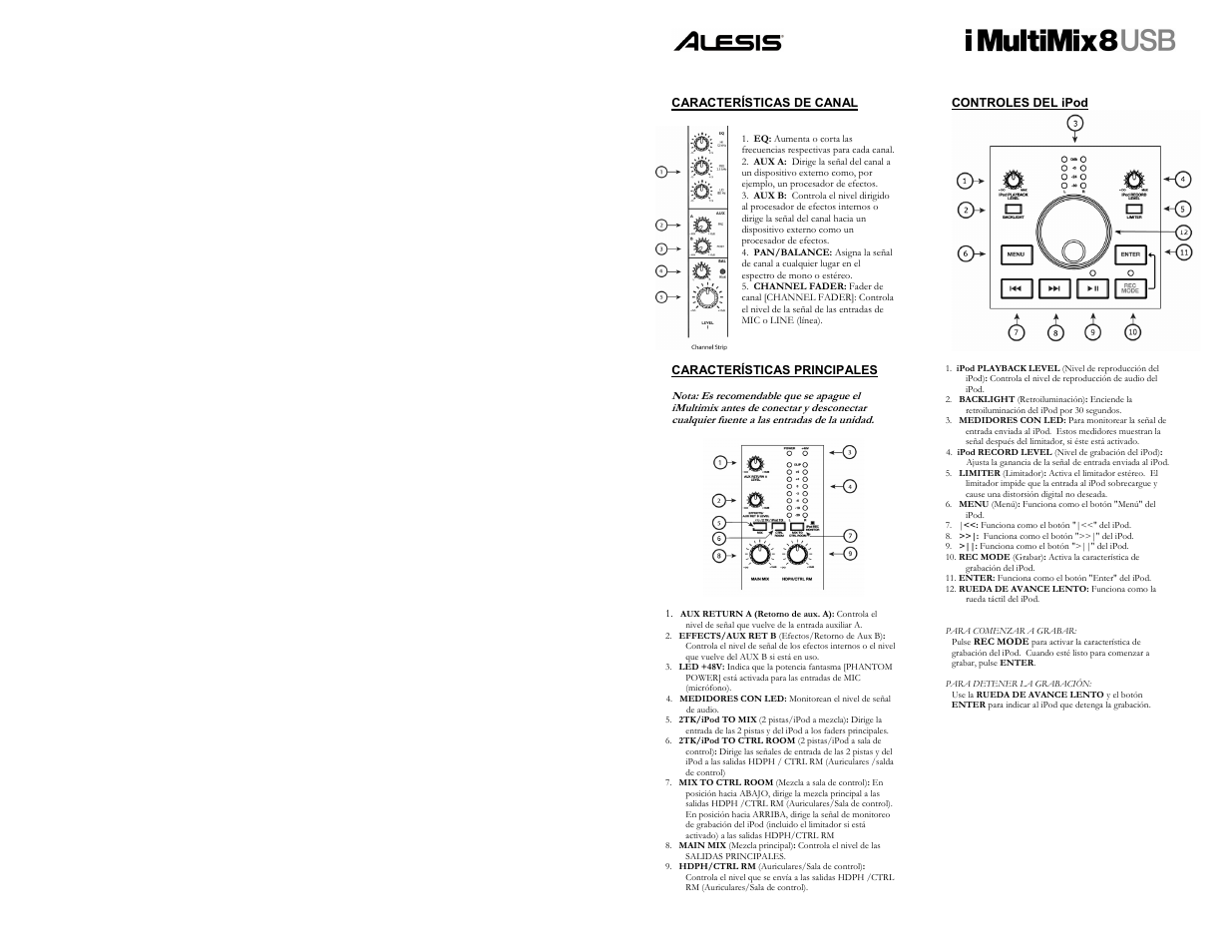 ALESIS IMULTIMIX 8 User Manual | Page 5 / 11