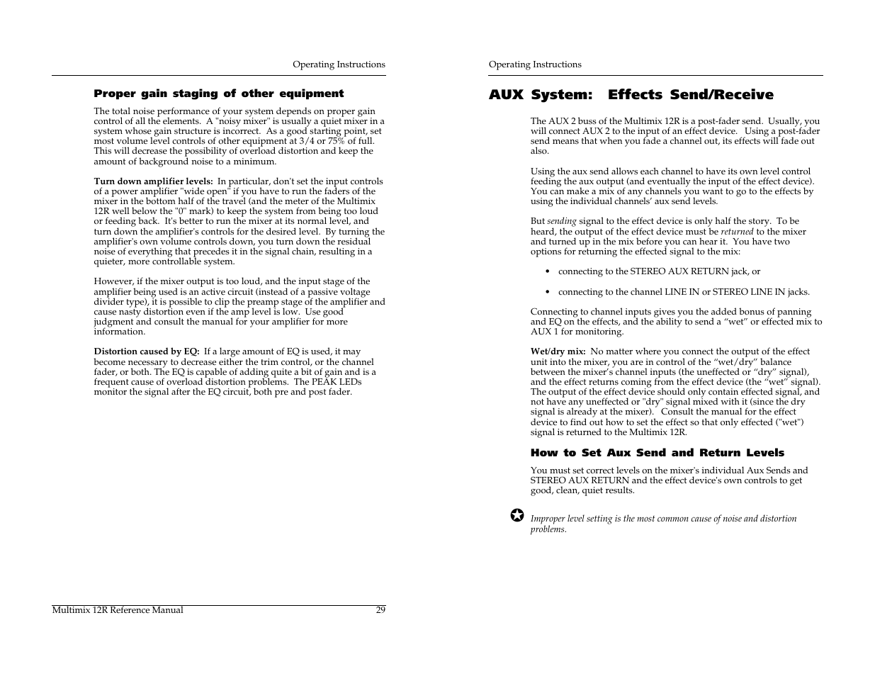 Aux system: effects send/receive | ALESIS MULTIMIX 12R User Manual | Page 39 / 62
