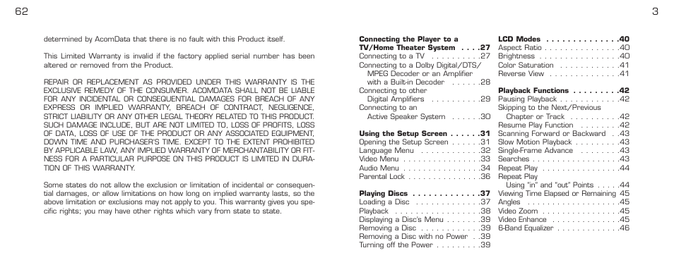 Acomdata.com PDVD7 User Manual | Page 5 / 68