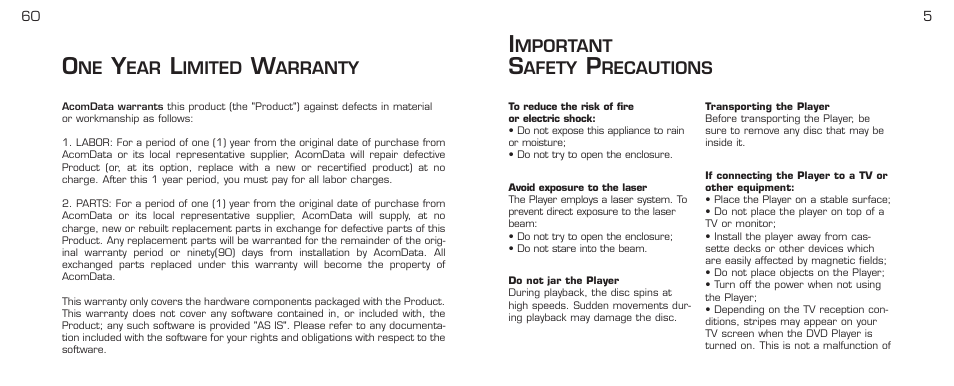 Acomdata.com PDVD7 User Manual | Page 7 / 68