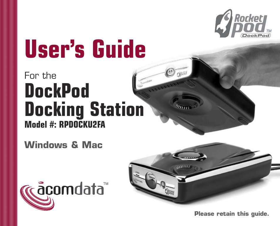 Acomdata.com RPDOCKU2FA User Manual | 52 pages