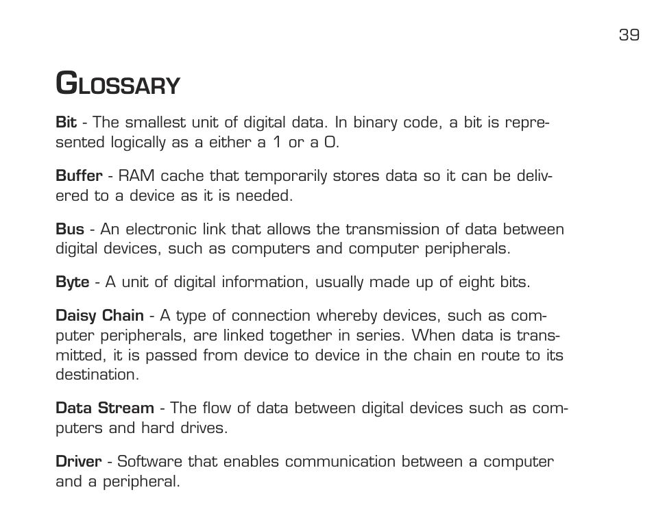 Lossary | Acomdata.com RPDOCKU2FA User Manual | Page 41 / 52