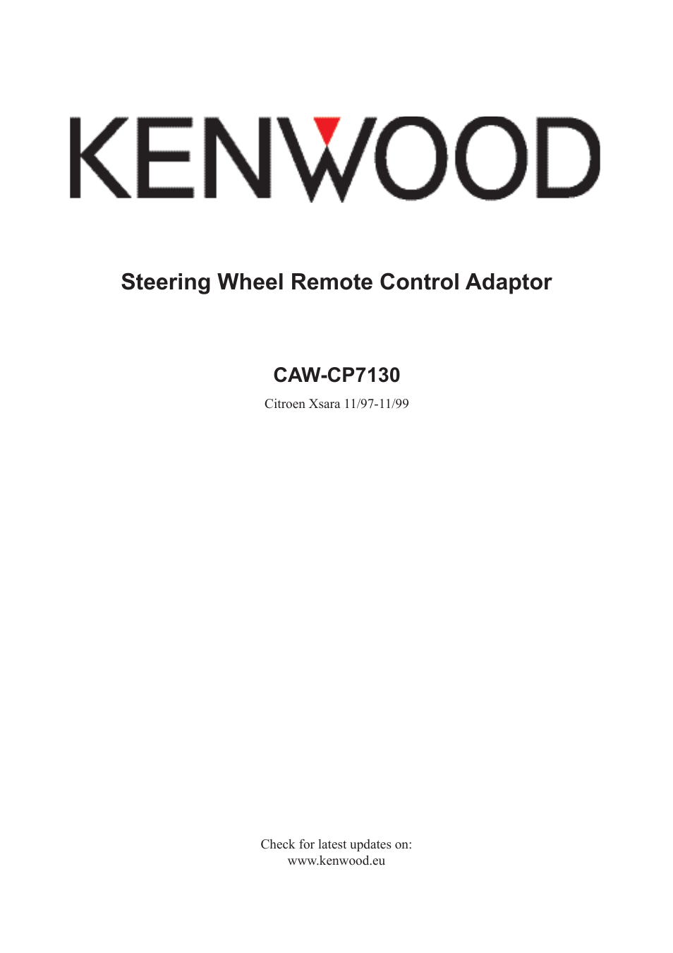 Kenwood CAW-CP7130 User Manual | 3 pages