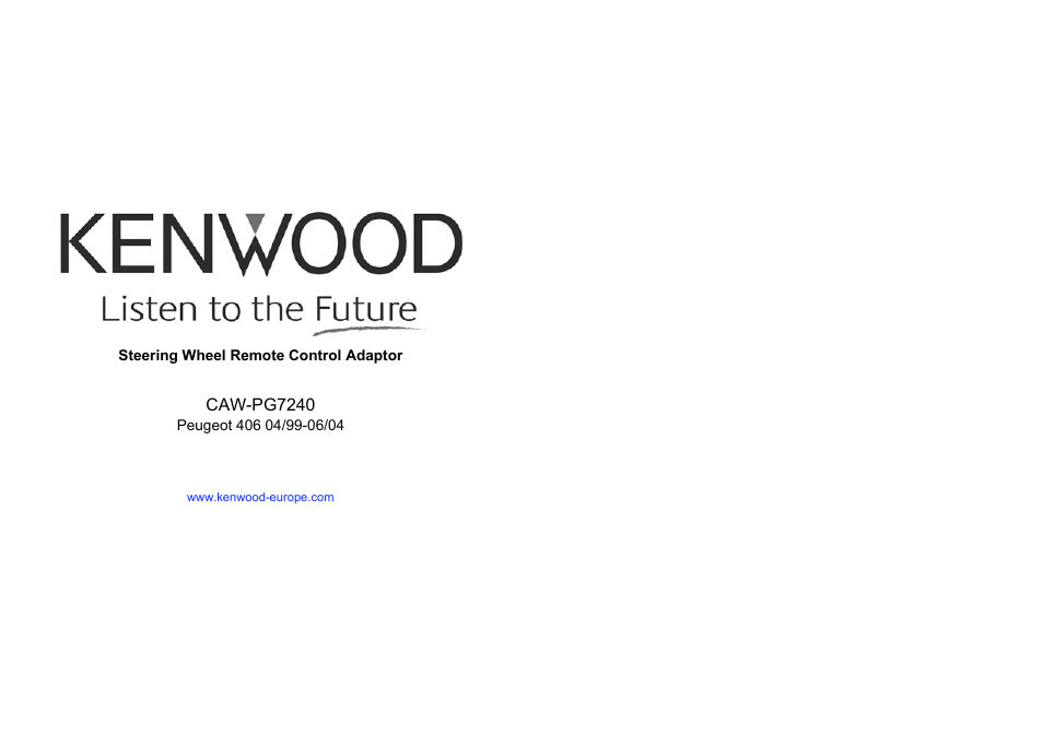 Kenwood CAW-PG7240 User Manual | 4 pages