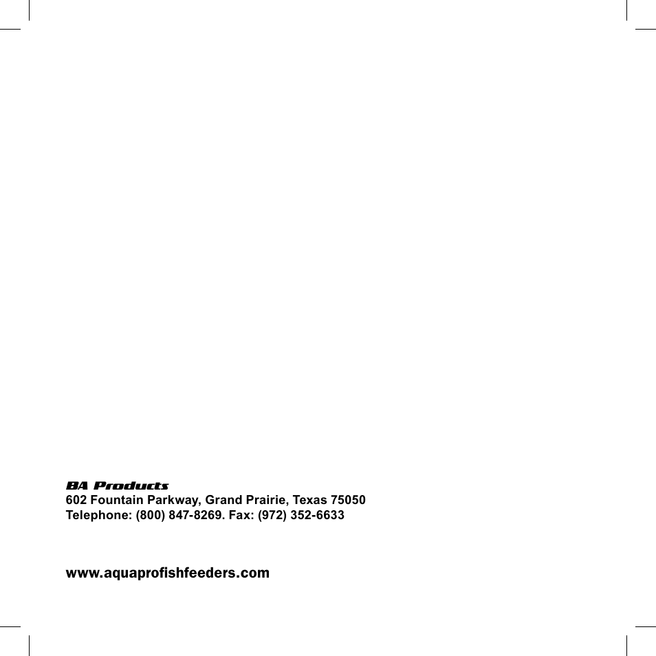 Aquapro Fish Feeders ADF-150DX User Manual | Page 12 / 12
