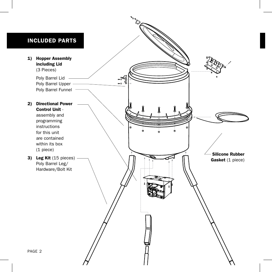 Included parts | Aquapro Fish Feeders ADF-150DX User Manual | Page 2 / 12
