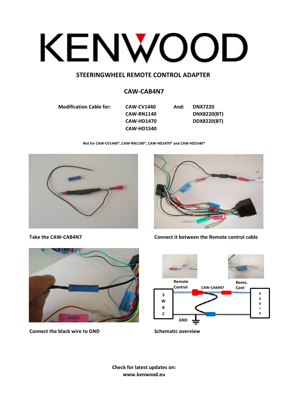 Kenwood CAW-CAB4N7 User Manual | 1 page