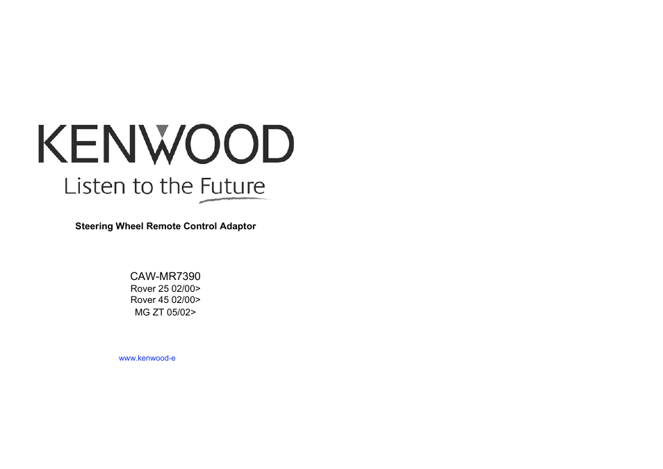 Kenwood CAW-MR7390 User Manual | 4 pages