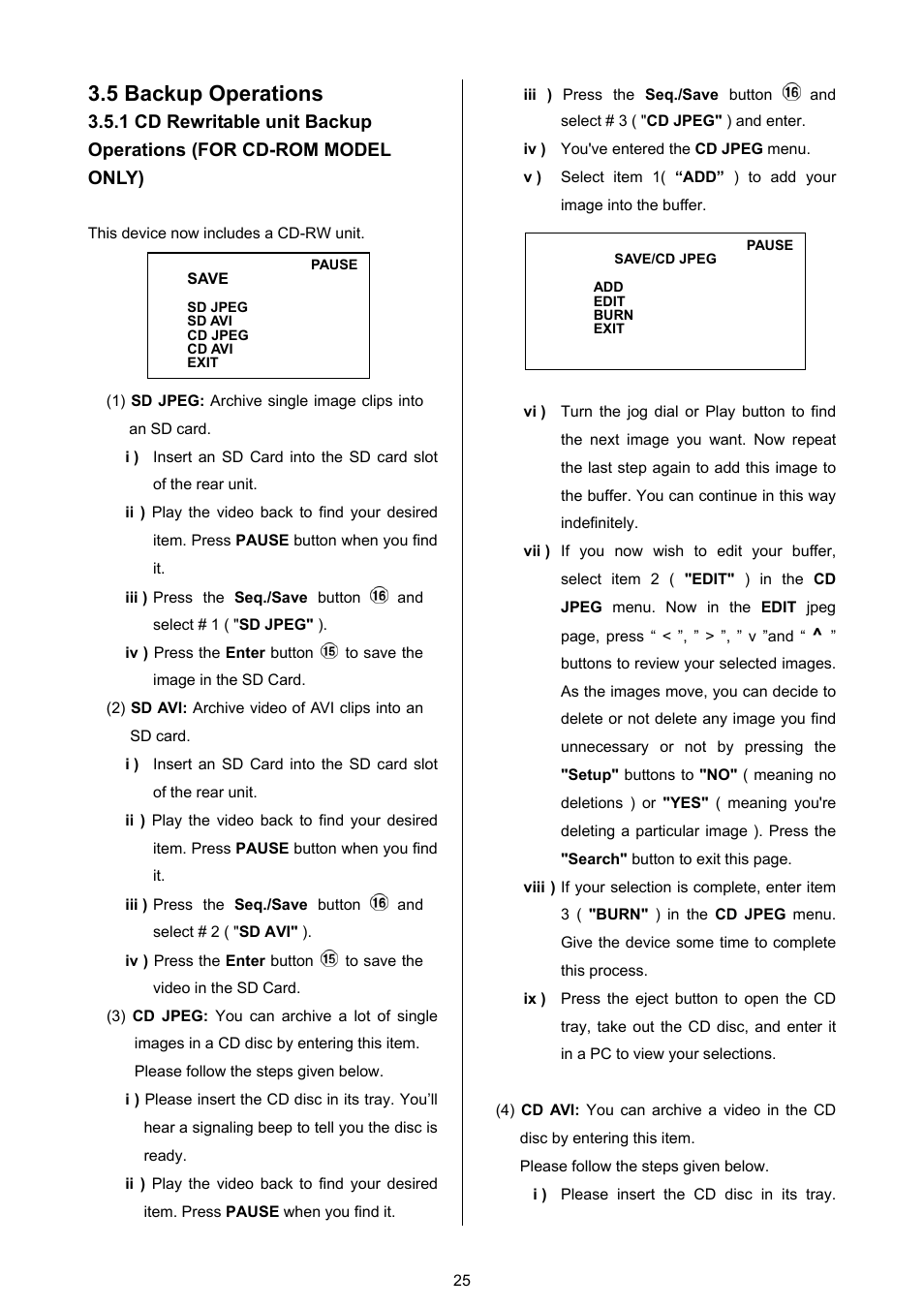 5 backup operations | Approach Tech DVR-3024 User Manual | Page 27 / 71