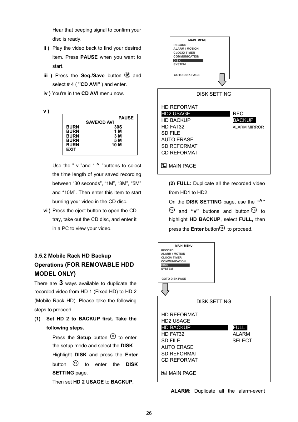 For removable hdd model only) | Approach Tech DVR-3024 User Manual | Page 28 / 71