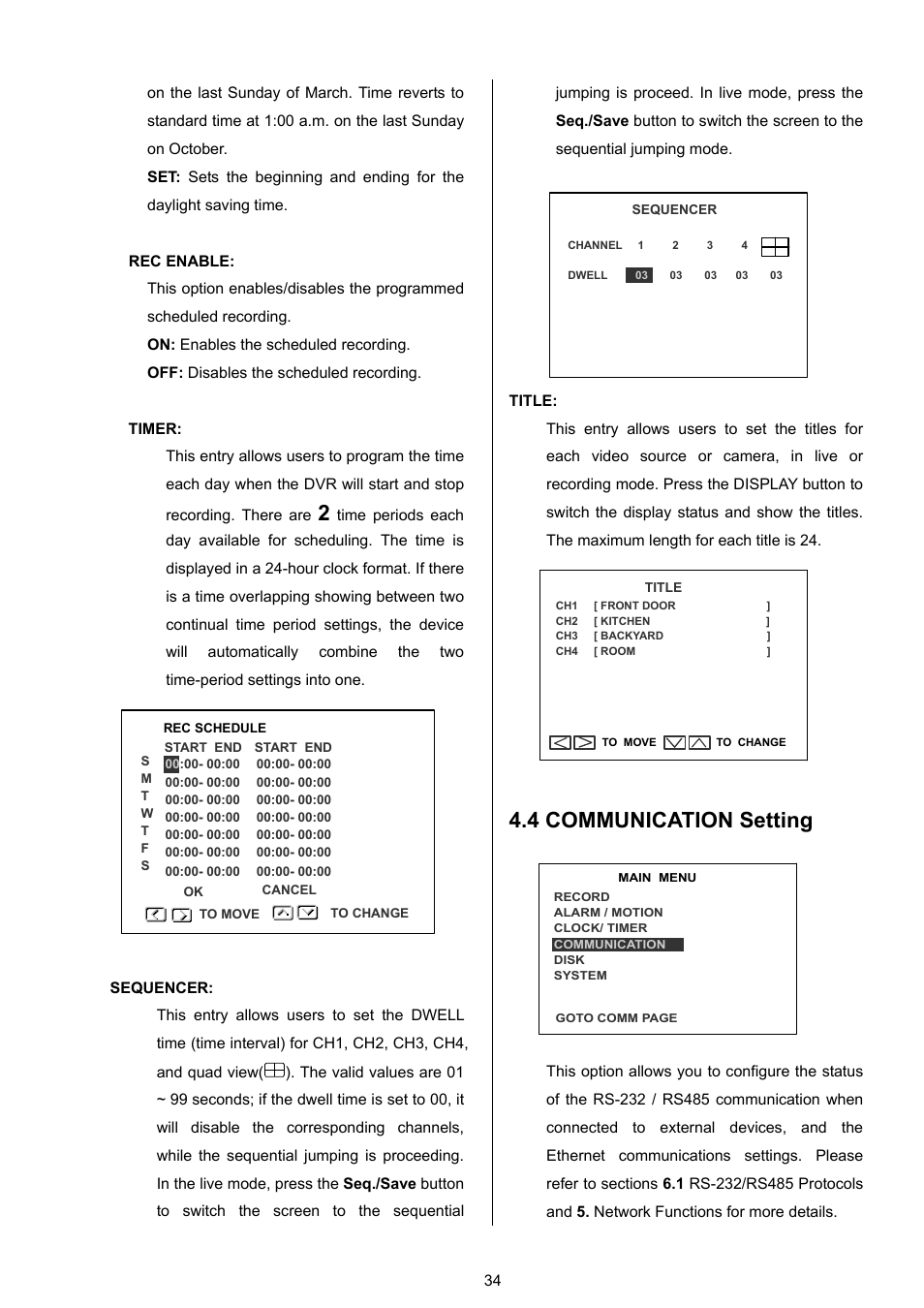 4 communication setting | Approach Tech DVR-3024 User Manual | Page 36 / 71