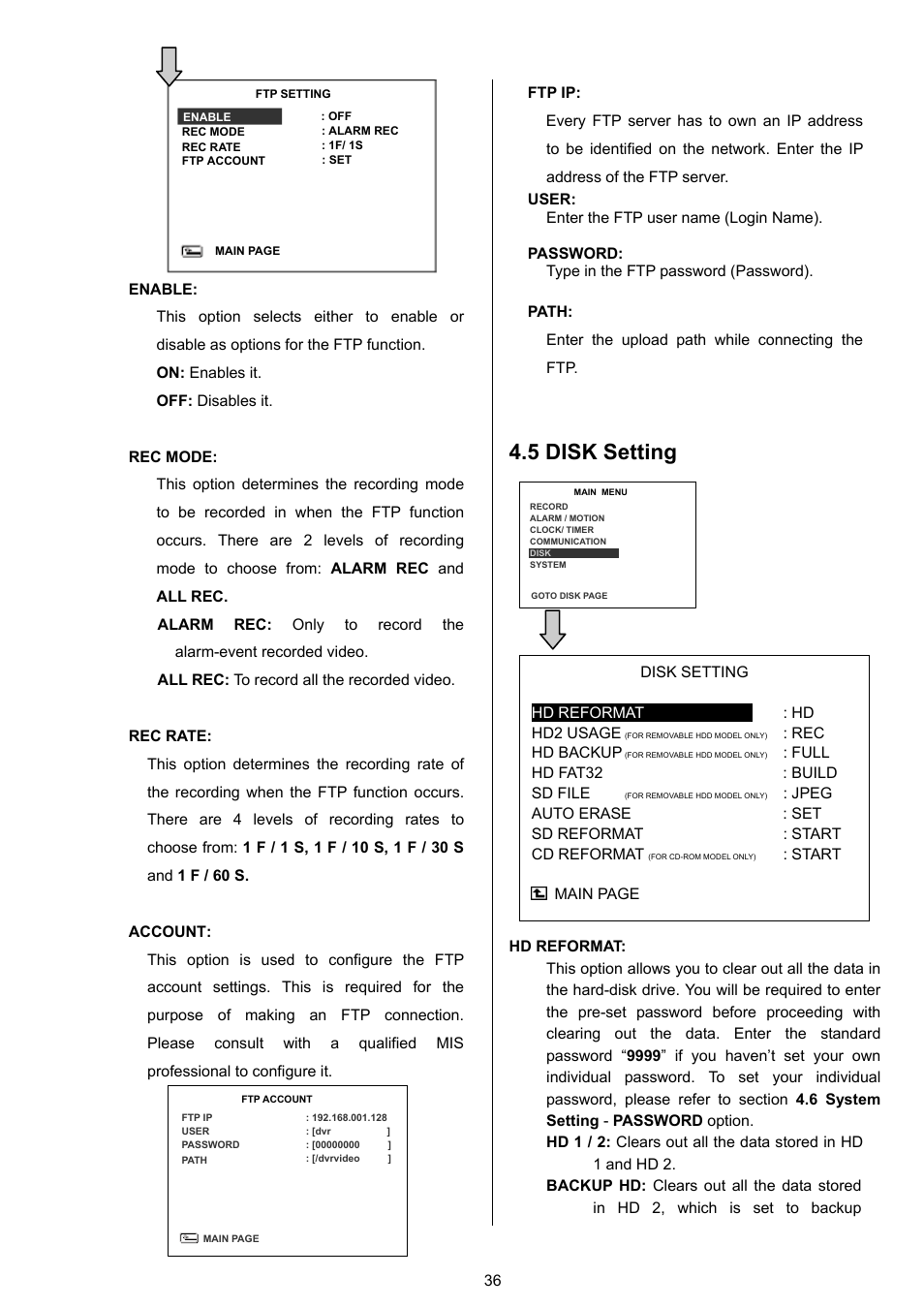 5 disk setting | Approach Tech DVR-3024 User Manual | Page 38 / 71
