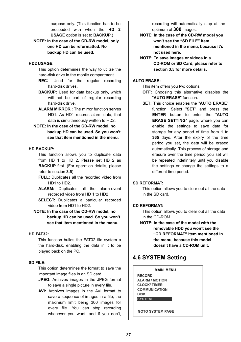 6 system setting | Approach Tech DVR-3024 User Manual | Page 39 / 71