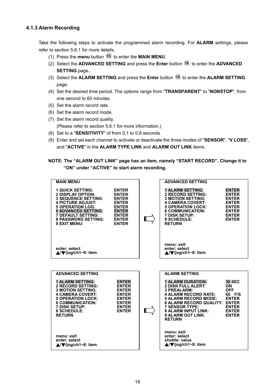 3 alarm recording | Approach Tech DVR-3016 User Manual | Page 20 / 81