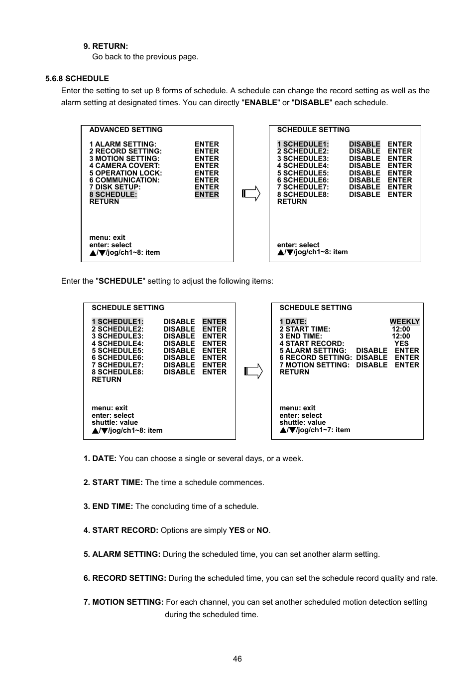 8 schedule | Approach Tech DVR-3016 User Manual | Page 48 / 81