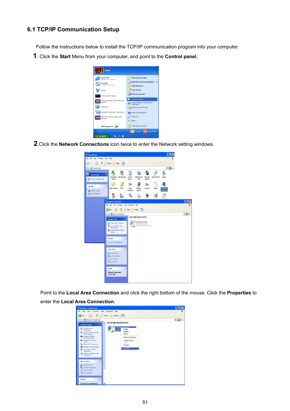 1 tcp/ip communication setup | Approach Tech DVR-3016 User Manual | Page 53 / 81