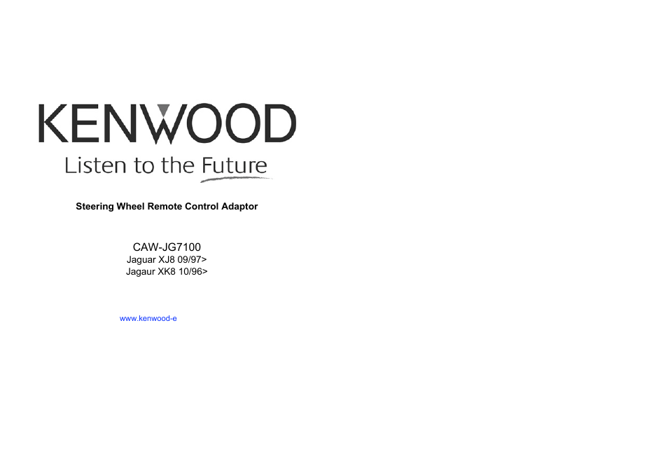 Kenwood CAW-JG7100 User Manual | 4 pages