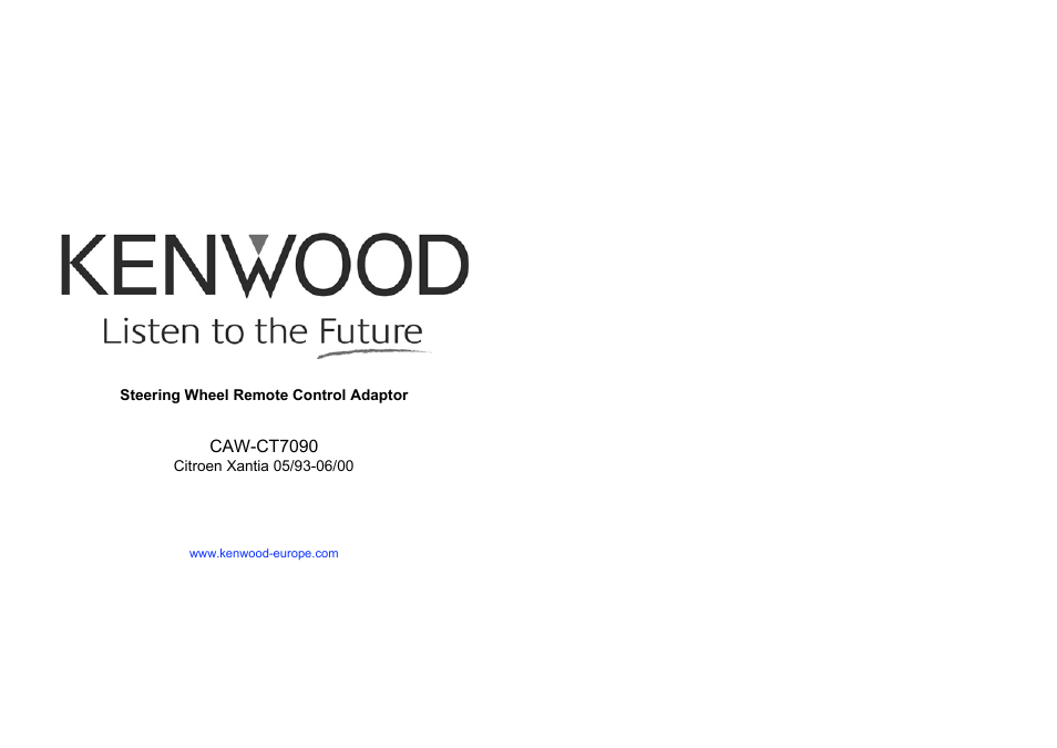 Kenwood CAW-CT7090 User Manual | 4 pages