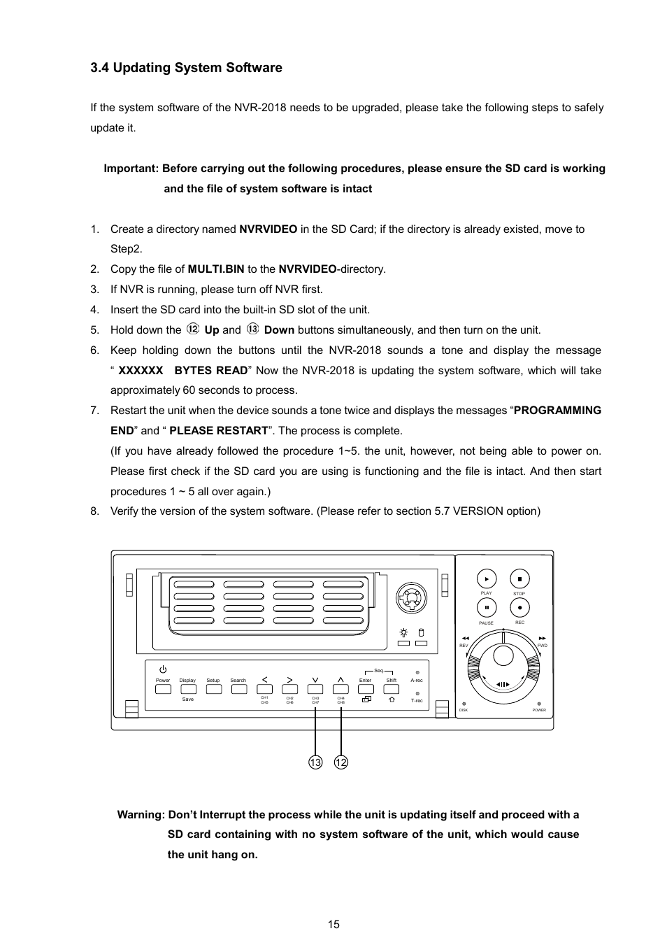 4 updating system software, Create a directory named | Approach Tech NVR-2018 User Manual | Page 17 / 87