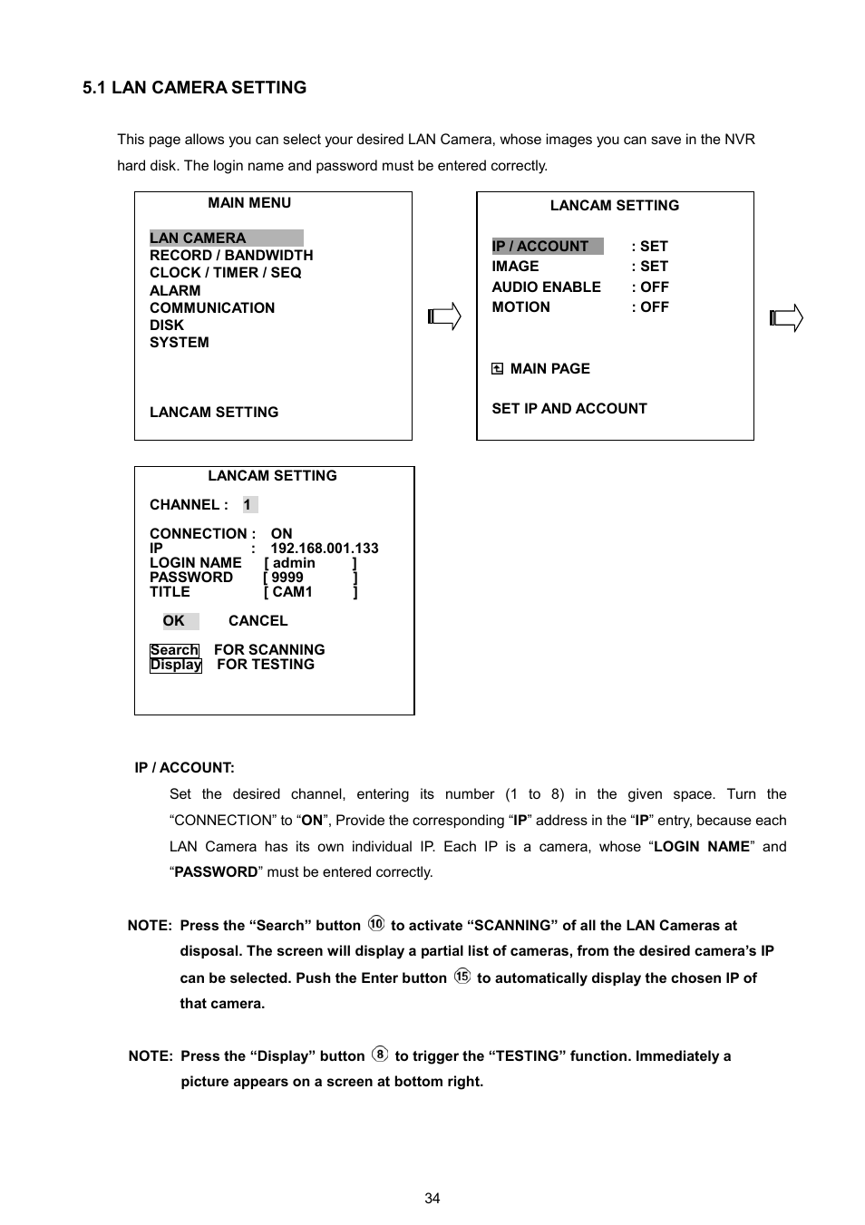 1 lan camera setting | Approach Tech NVR-2018 User Manual | Page 36 / 87
