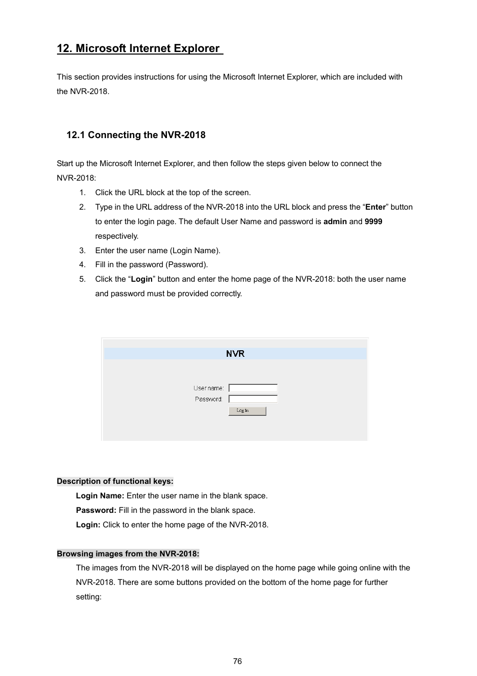 Microsoft internet explorer | Approach Tech NVR-2018 User Manual | Page 78 / 87