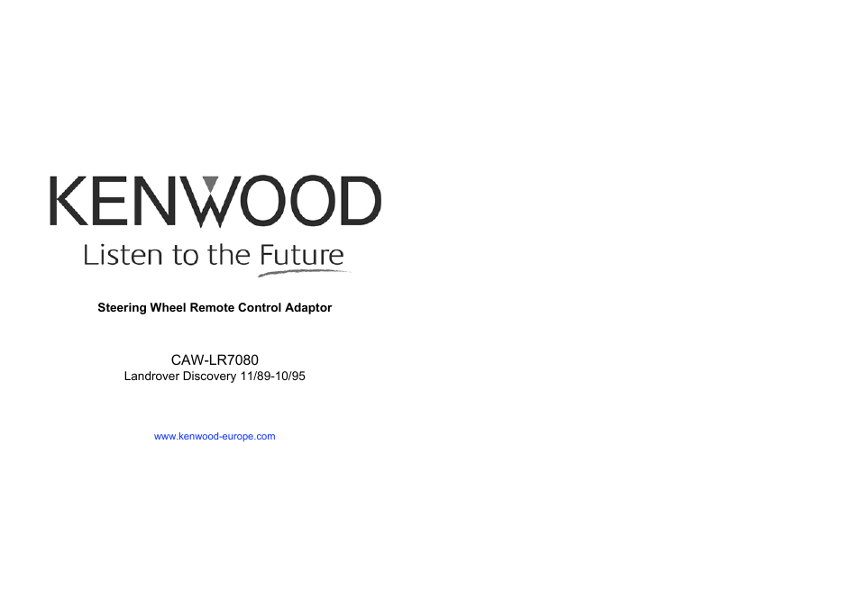 Kenwood CAW-LR7080 User Manual | 4 pages