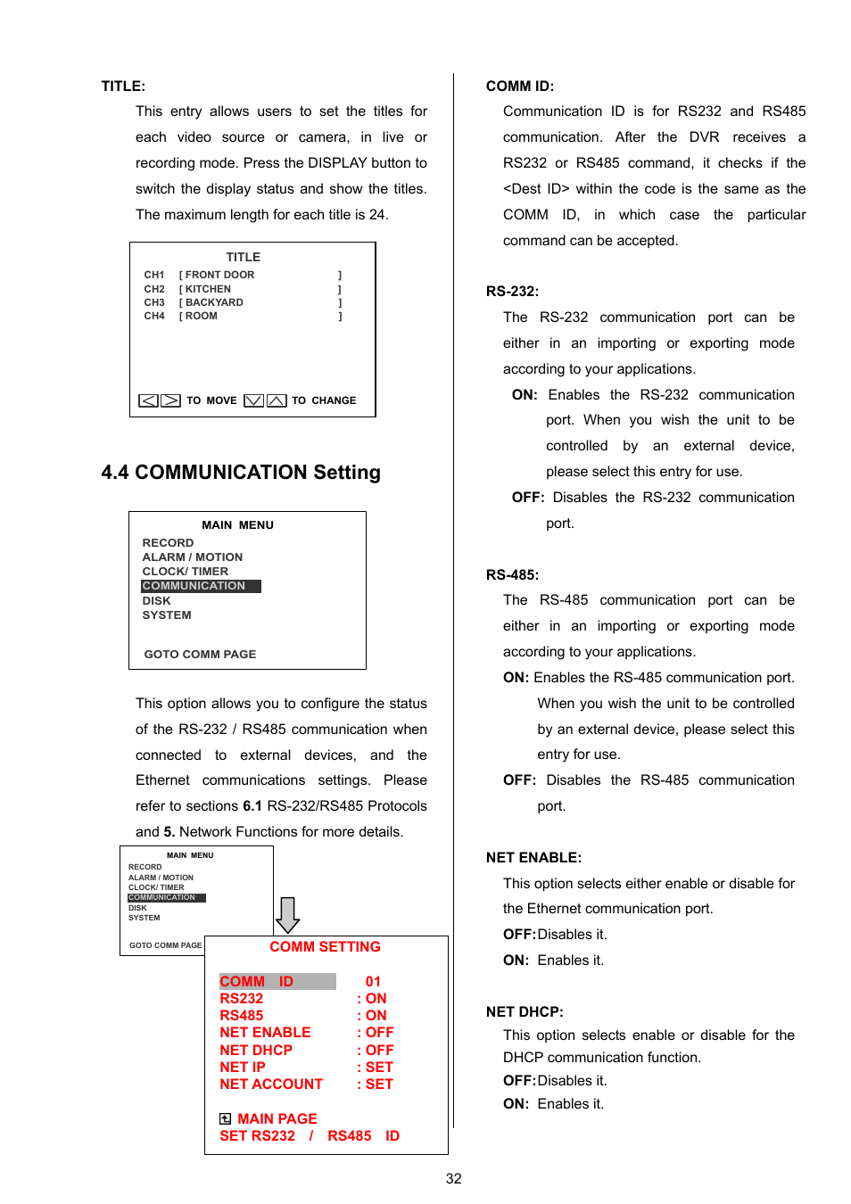 4 communication setting | Approach Tech DVR-3024M User Manual | Page 34 / 67