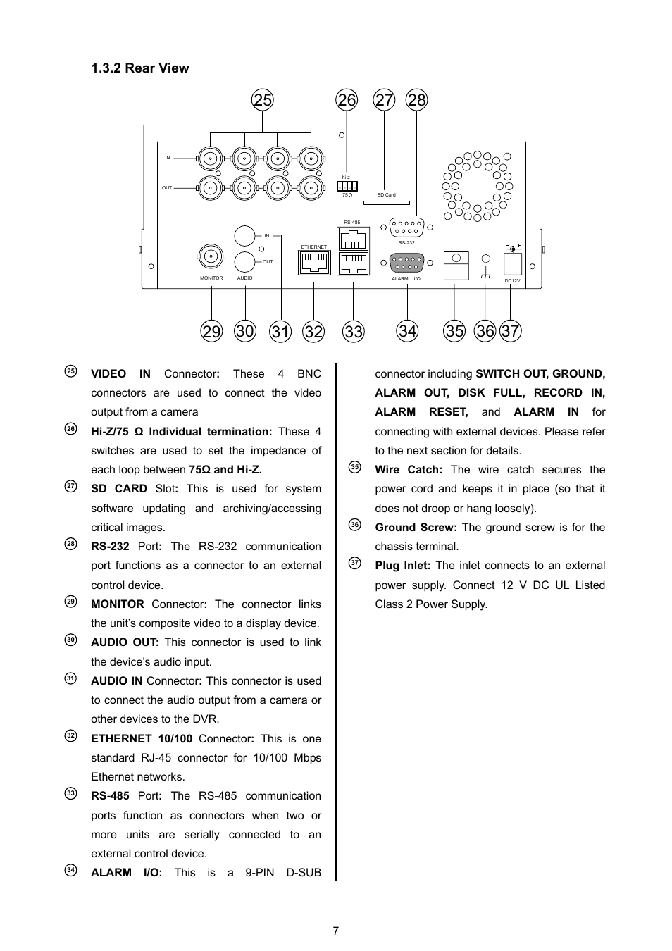 2 rear view | Approach Tech DVR-3024M User Manual | Page 9 / 67