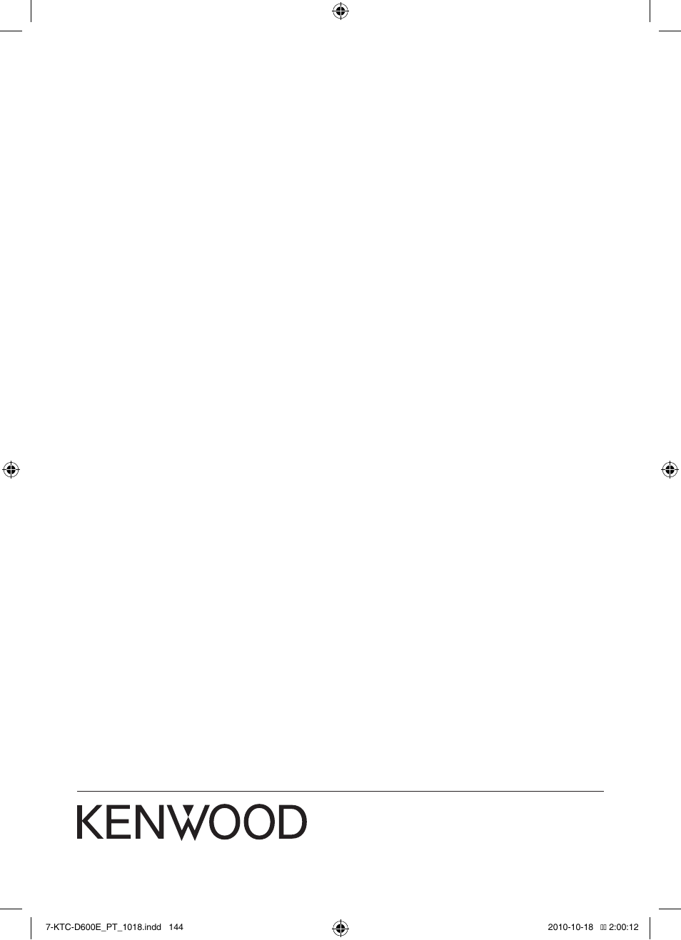 Kenwood KTC-D600E User Manual | Page 22 / 22