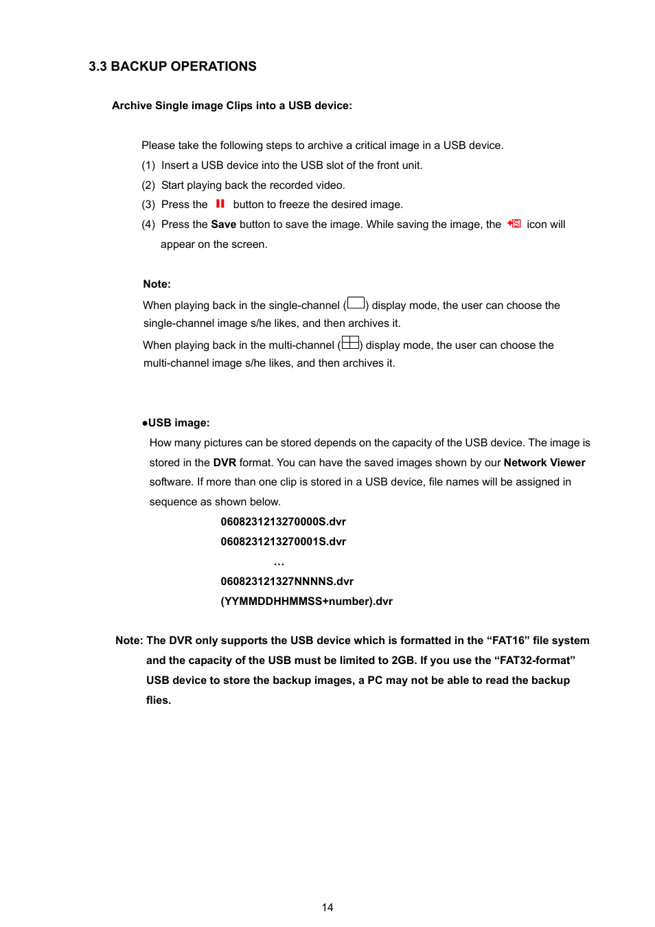 3 backup operations | Approach Tech DVR-3704T User Manual | Page 16 / 47