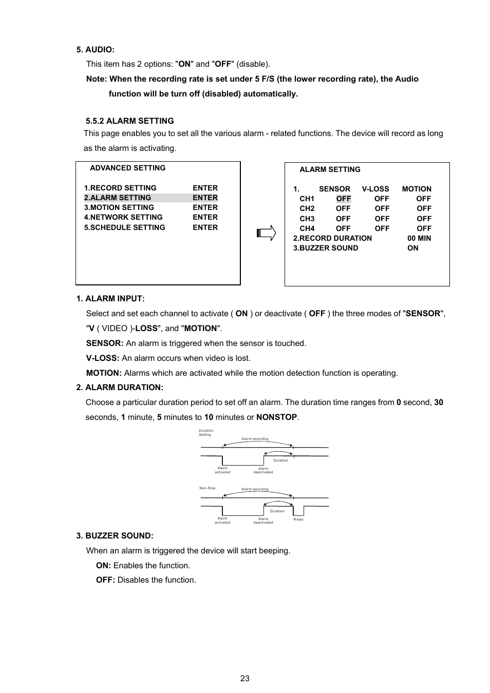 2 alarm setting | Approach Tech DVR-3704T User Manual | Page 25 / 47